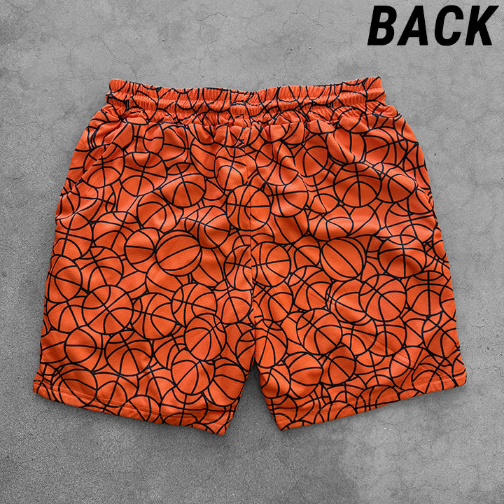Basketball Pattern - Shorts - Orange