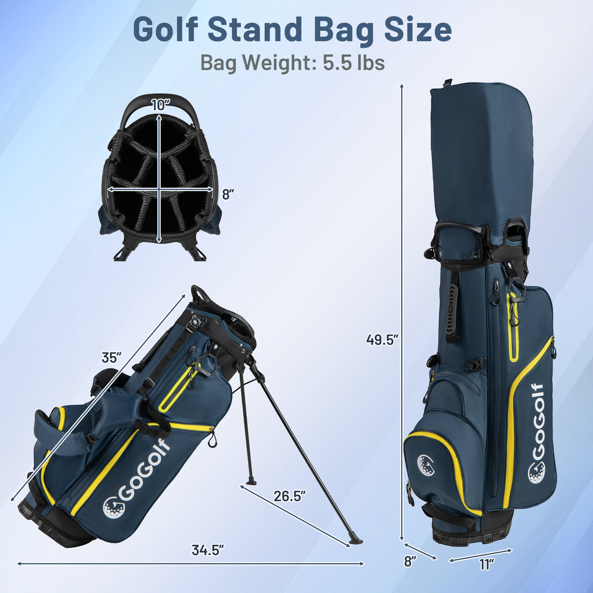 Men's Complete Golf Clubs and Bag Set Right Handed-Yellow
