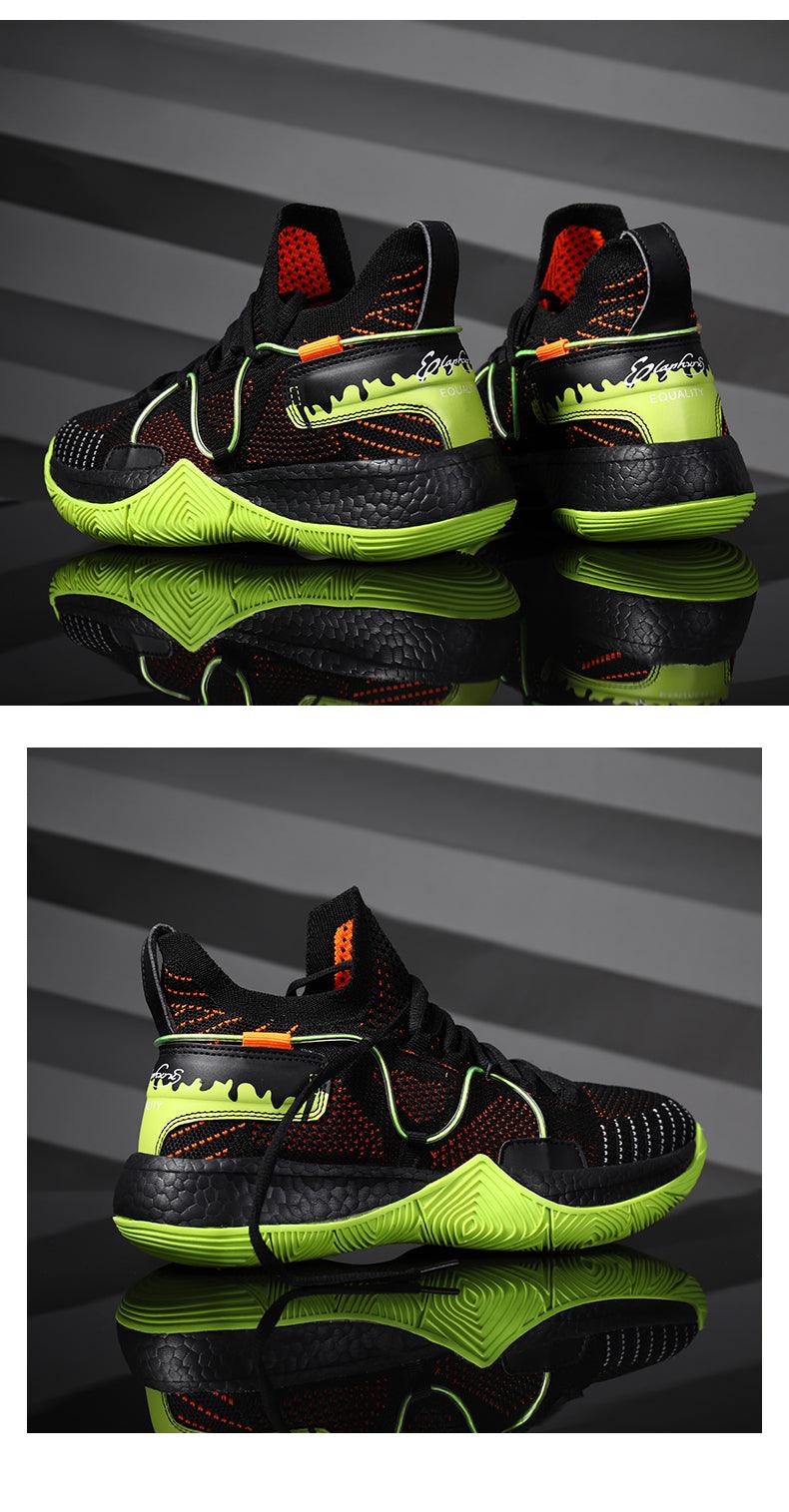 Men Breathable Basketball Shoes Shockproof High Top Sneakers Cushioning Sport Shoes Outdoor Training Ankle Boots Lightning Professional Anti Slip Sports Shoes For Running Walking Sport